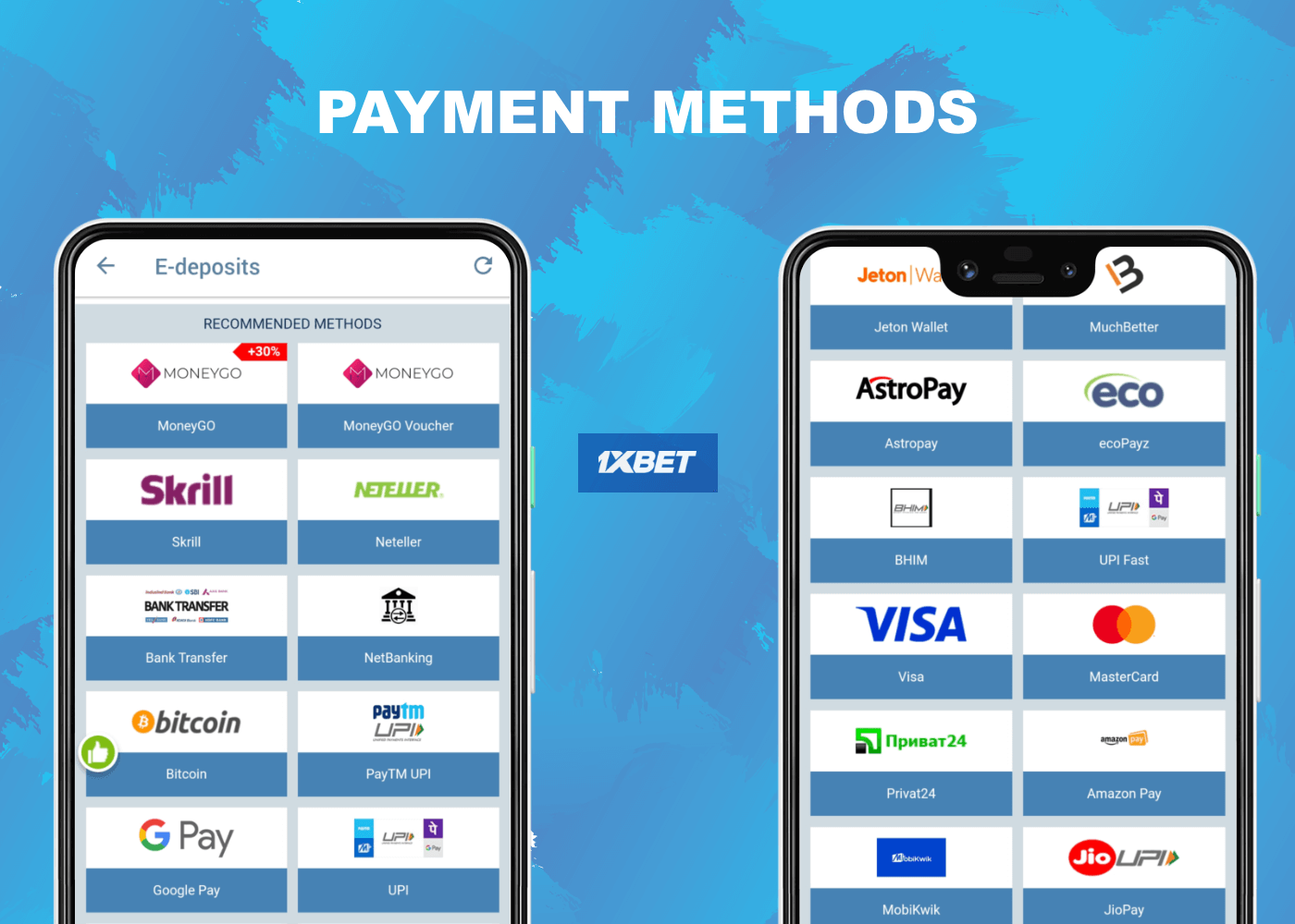 1xbet Payments Methods for deposit and withdrawal