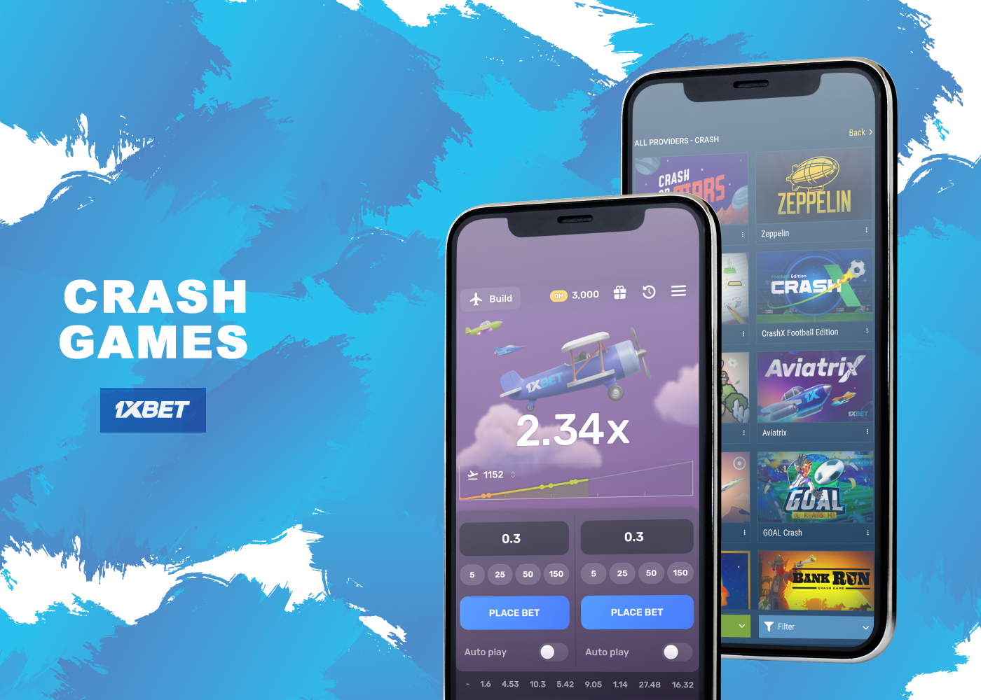 Crash Games are very popular at 1xBet casino among players from India