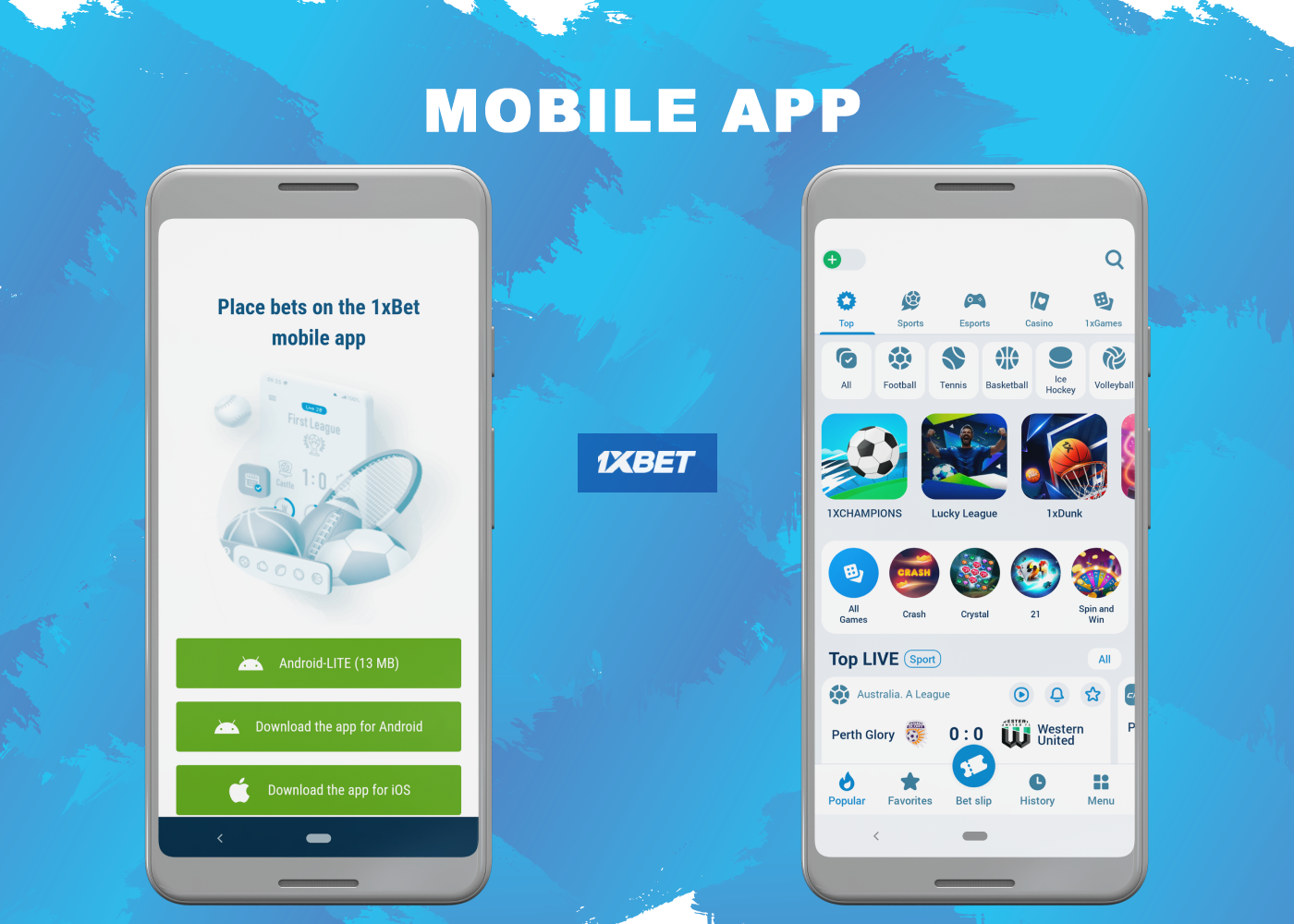 1xBet users from India can download the mobile app from the official website